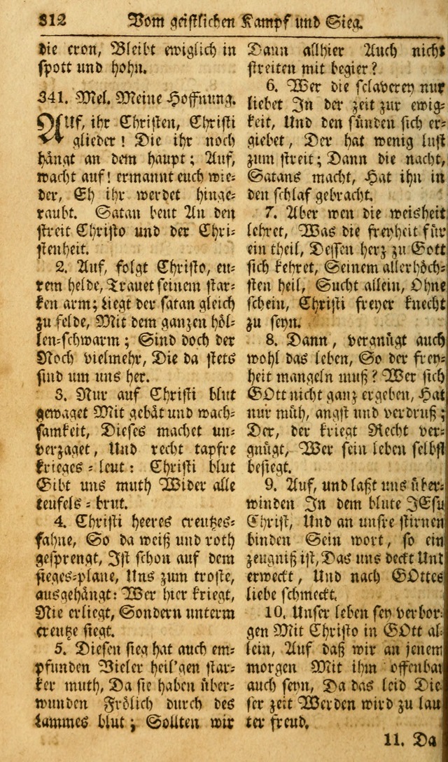 Das Geistliche Saitenspiel: oder, Eine Sammlung auserlesener, erbaulicher, geistreicher Lieder zum Gebrauch aller Gottliebenden Seelen, insonderheit für dei Gemeinen der Evangelischen... (1st Aufl.) page 312