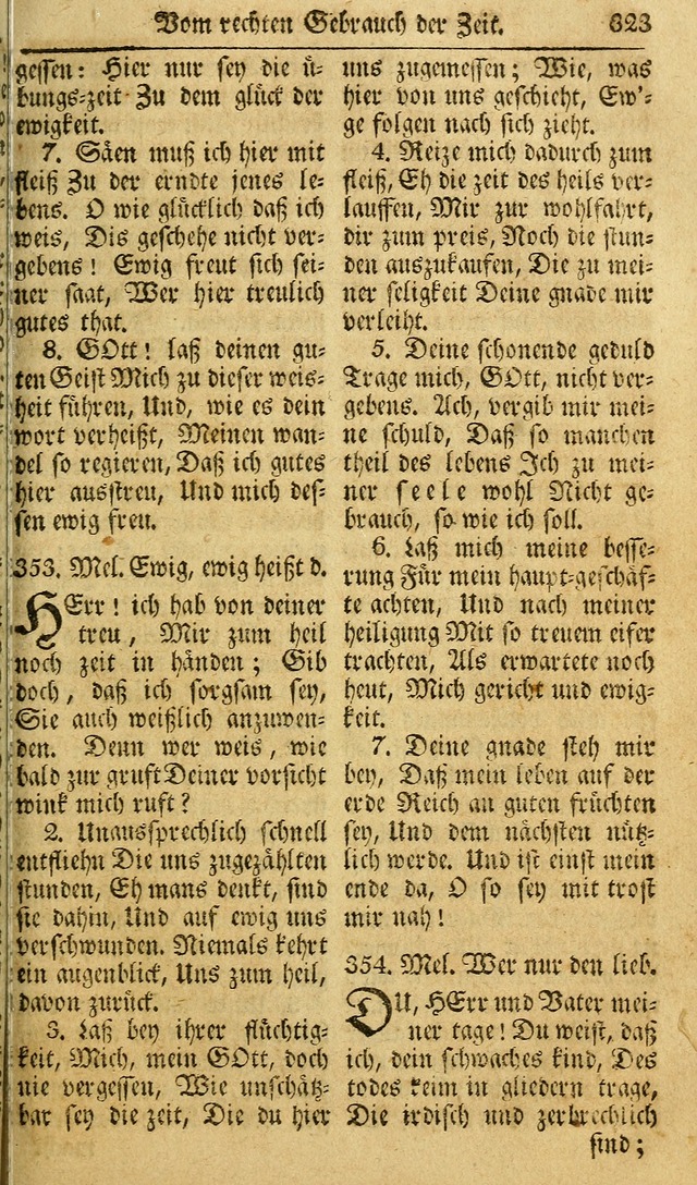 Das Geistliche Saitenspiel: oder, Eine Sammlung auserlesener, erbaulicher, geistreicher Lieder zum Gebrauch aller Gottliebenden Seelen, insonderheit für dei Gemeinen der Evangelischen... (1st Aufl.) page 323