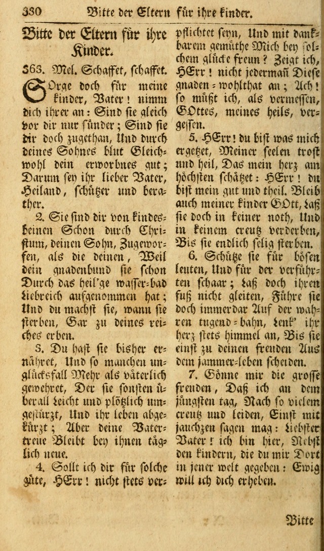 Das Geistliche Saitenspiel: oder, Eine Sammlung auserlesener, erbaulicher, geistreicher Lieder zum Gebrauch aller Gottliebenden Seelen, insonderheit für dei Gemeinen der Evangelischen... (1st Aufl.) page 330