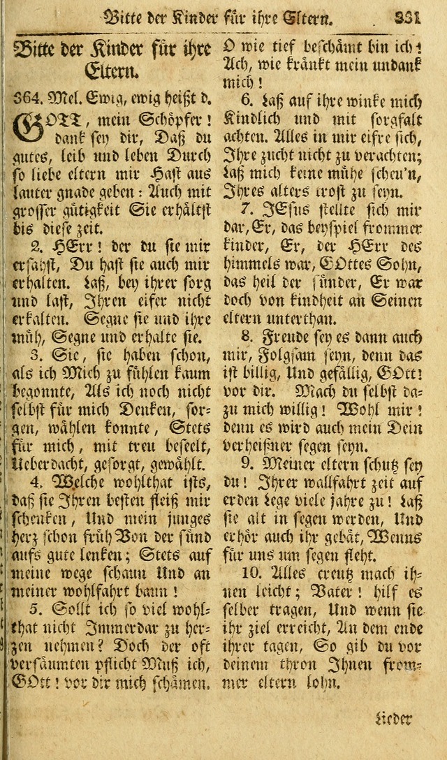 Das Geistliche Saitenspiel: oder, Eine Sammlung auserlesener, erbaulicher, geistreicher Lieder zum Gebrauch aller Gottliebenden Seelen, insonderheit für dei Gemeinen der Evangelischen... (1st Aufl.) page 331