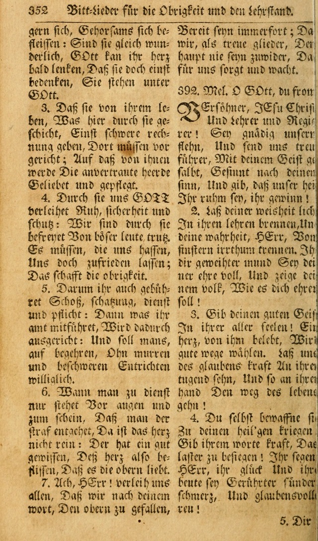 Das Geistliche Saitenspiel: oder, Eine Sammlung auserlesener, erbaulicher, geistreicher Lieder zum Gebrauch aller Gottliebenden Seelen, insonderheit für dei Gemeinen der Evangelischen... (1st Aufl.) page 352