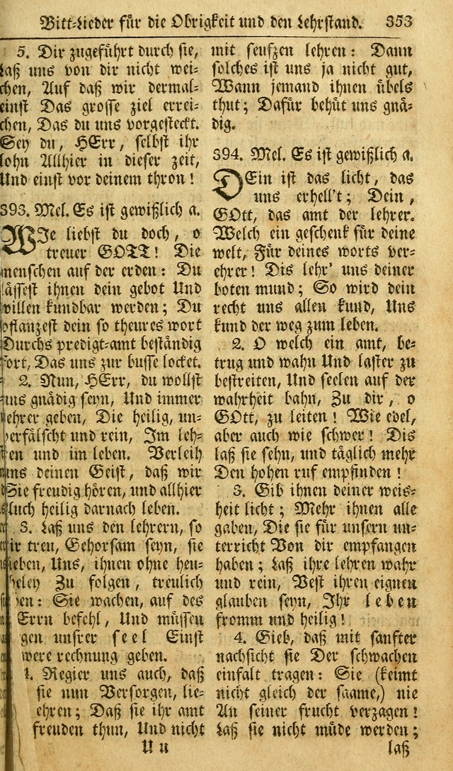 Das Geistliche Saitenspiel: oder, Eine Sammlung auserlesener, erbaulicher, geistreicher Lieder zum Gebrauch aller Gottliebenden Seelen, insonderheit für dei Gemeinen der Evangelischen... (1st Aufl.) page 353