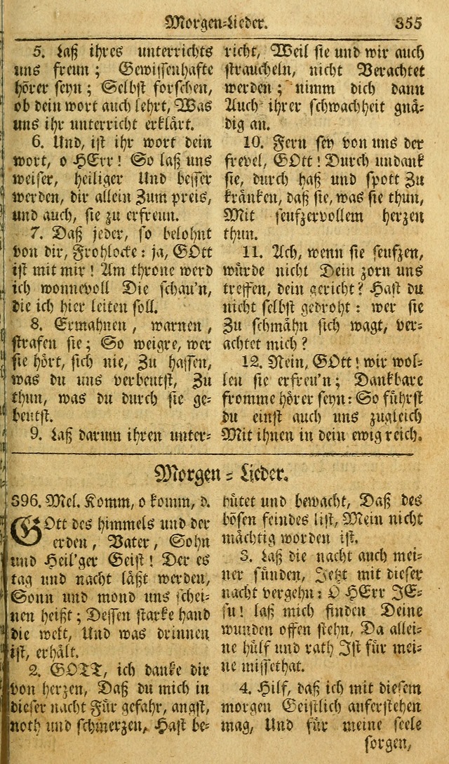 Das Geistliche Saitenspiel: oder, Eine Sammlung auserlesener, erbaulicher, geistreicher Lieder zum Gebrauch aller Gottliebenden Seelen, insonderheit für dei Gemeinen der Evangelischen... (1st Aufl.) page 355