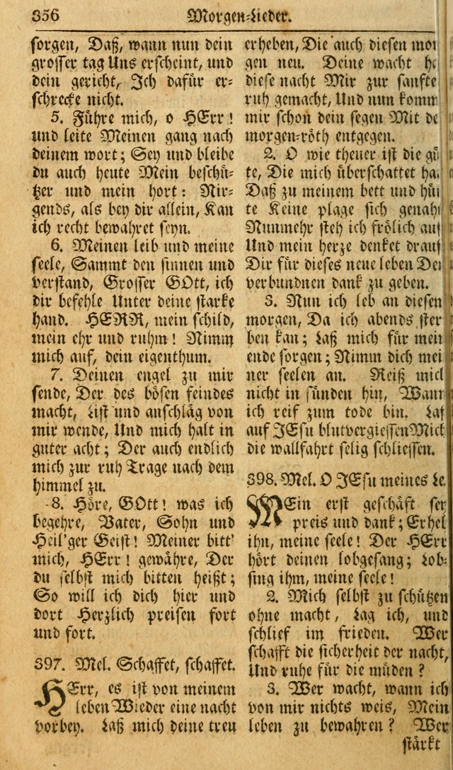 Das Geistliche Saitenspiel: oder, Eine Sammlung auserlesener, erbaulicher, geistreicher Lieder zum Gebrauch aller Gottliebenden Seelen, insonderheit für dei Gemeinen der Evangelischen... (1st Aufl.) page 356