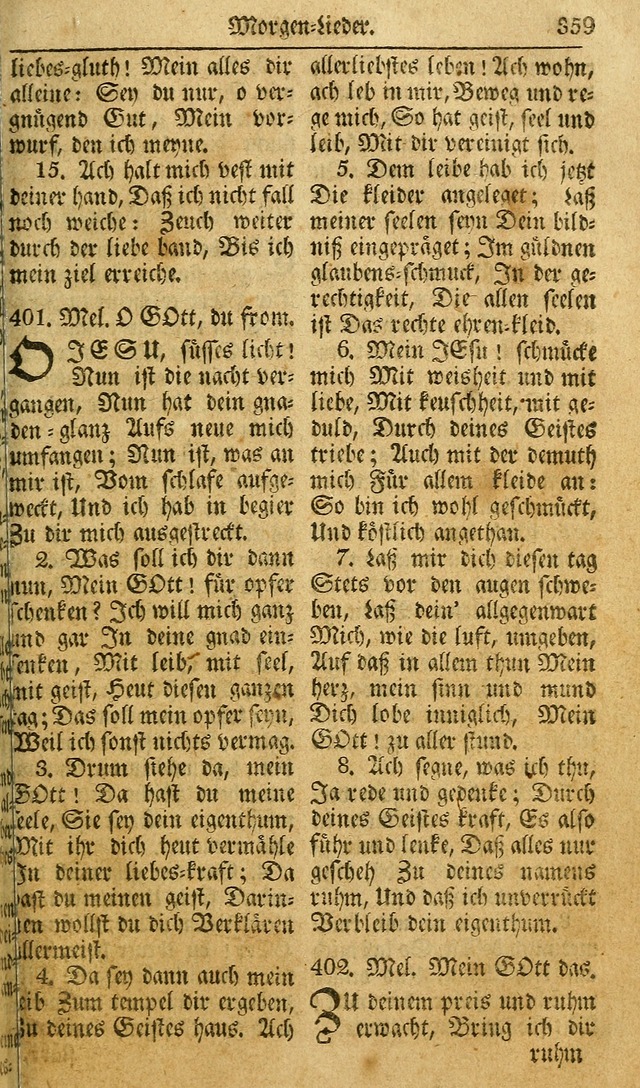 Das Geistliche Saitenspiel: oder, Eine Sammlung auserlesener, erbaulicher, geistreicher Lieder zum Gebrauch aller Gottliebenden Seelen, insonderheit für dei Gemeinen der Evangelischen... (1st Aufl.) page 359