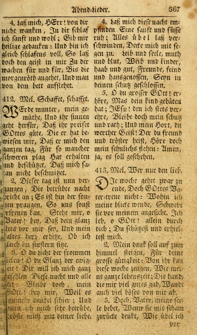 Das Geistliche Saitenspiel: oder, Eine Sammlung auserlesener, erbaulicher, geistreicher Lieder zum Gebrauch aller Gottliebenden Seelen, insonderheit für dei Gemeinen der Evangelischen... (1st Aufl.) page 367