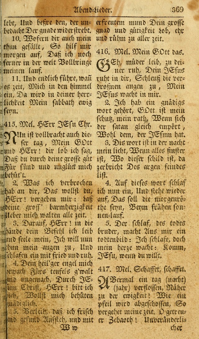 Das Geistliche Saitenspiel: oder, Eine Sammlung auserlesener, erbaulicher, geistreicher Lieder zum Gebrauch aller Gottliebenden Seelen, insonderheit für dei Gemeinen der Evangelischen... (1st Aufl.) page 369