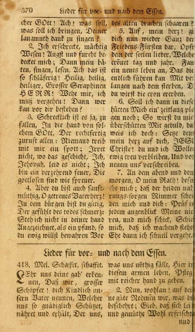 Das Geistliche Saitenspiel: oder, Eine Sammlung auserlesener, erbaulicher, geistreicher Lieder zum Gebrauch aller Gottliebenden Seelen, insonderheit für dei Gemeinen der Evangelischen... (1st Aufl.) page 370