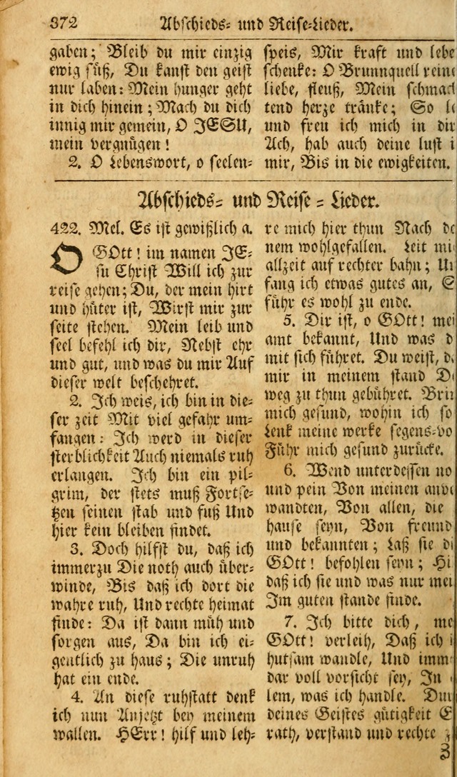 Das Geistliche Saitenspiel: oder, Eine Sammlung auserlesener, erbaulicher, geistreicher Lieder zum Gebrauch aller Gottliebenden Seelen, insonderheit für dei Gemeinen der Evangelischen... (1st Aufl.) page 372