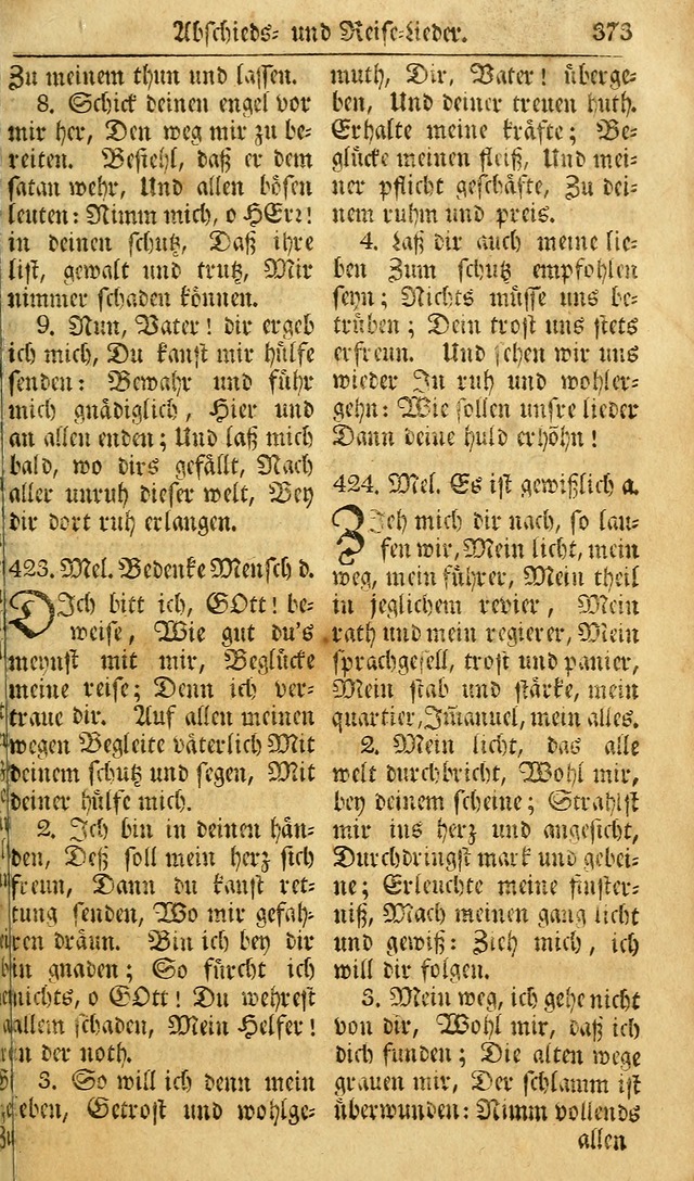 Das Geistliche Saitenspiel: oder, Eine Sammlung auserlesener, erbaulicher, geistreicher Lieder zum Gebrauch aller Gottliebenden Seelen, insonderheit für dei Gemeinen der Evangelischen... (1st Aufl.) page 373