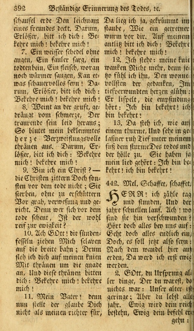 Das Geistliche Saitenspiel: oder, Eine Sammlung auserlesener, erbaulicher, geistreicher Lieder zum Gebrauch aller Gottliebenden Seelen, insonderheit für dei Gemeinen der Evangelischen... (1st Aufl.) page 392