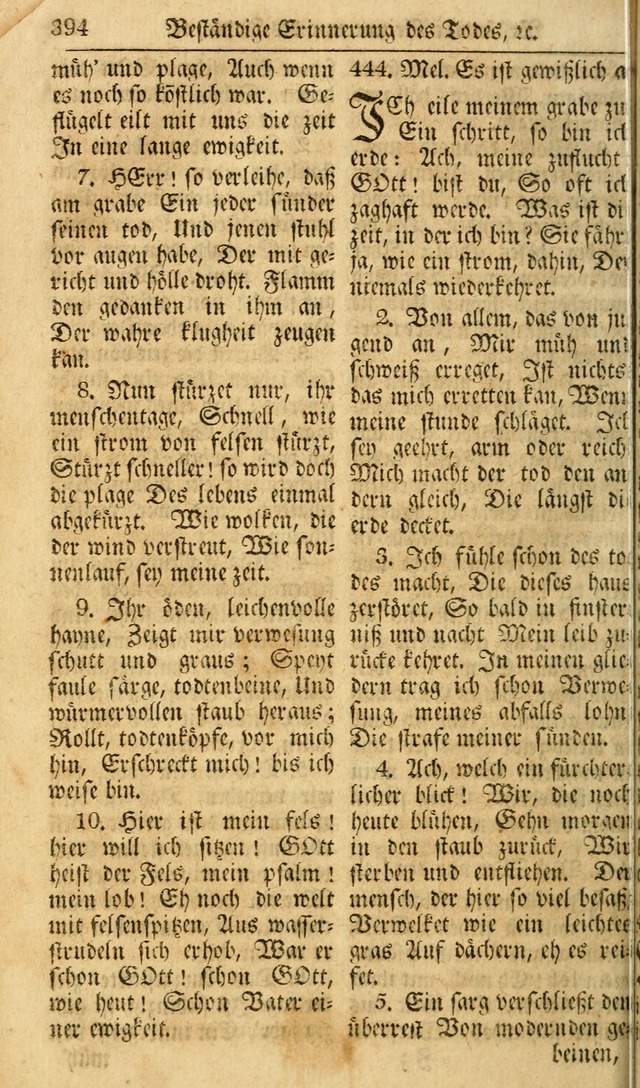 Das Geistliche Saitenspiel: oder, Eine Sammlung auserlesener, erbaulicher, geistreicher Lieder zum Gebrauch aller Gottliebenden Seelen, insonderheit für dei Gemeinen der Evangelischen... (1st Aufl.) page 394