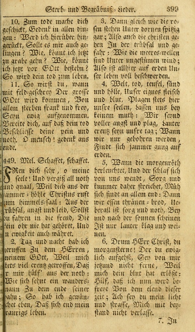 Das Geistliche Saitenspiel: oder, Eine Sammlung auserlesener, erbaulicher, geistreicher Lieder zum Gebrauch aller Gottliebenden Seelen, insonderheit für dei Gemeinen der Evangelischen... (1st Aufl.) page 399