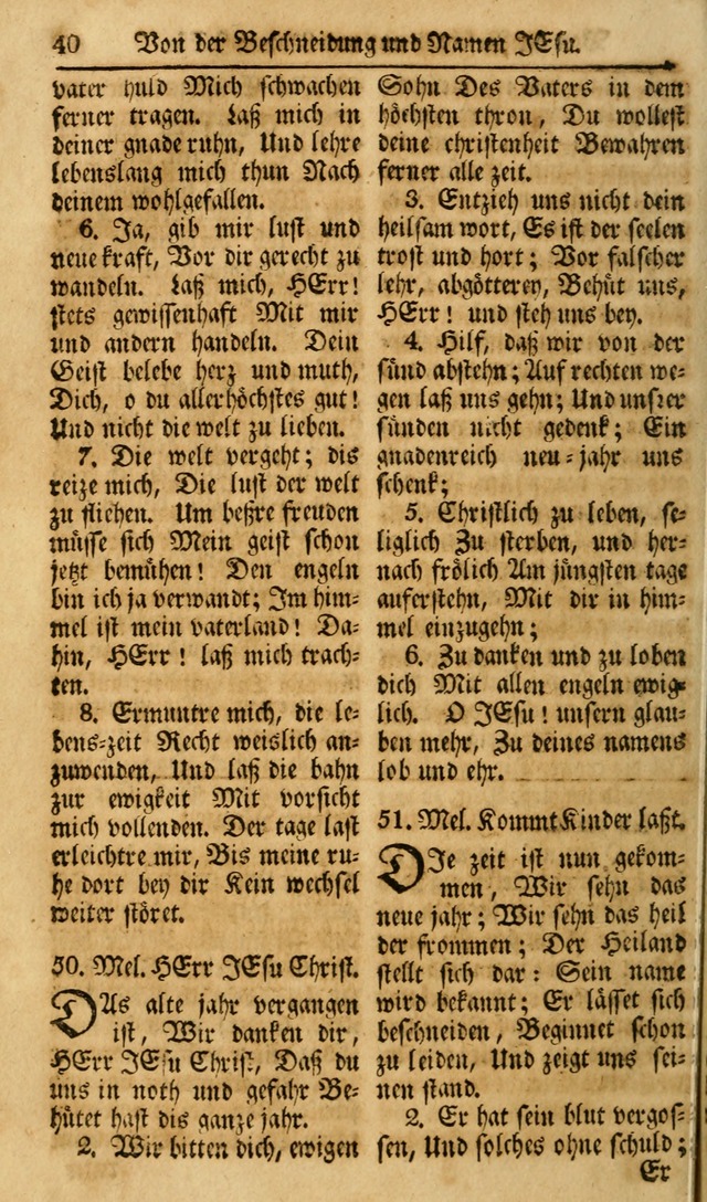 Das Geistliche Saitenspiel: oder, Eine Sammlung auserlesener, erbaulicher, geistreicher Lieder zum Gebrauch aller Gottliebenden Seelen, insonderheit für dei Gemeinen der Evangelischen... (1st Aufl.) page 40