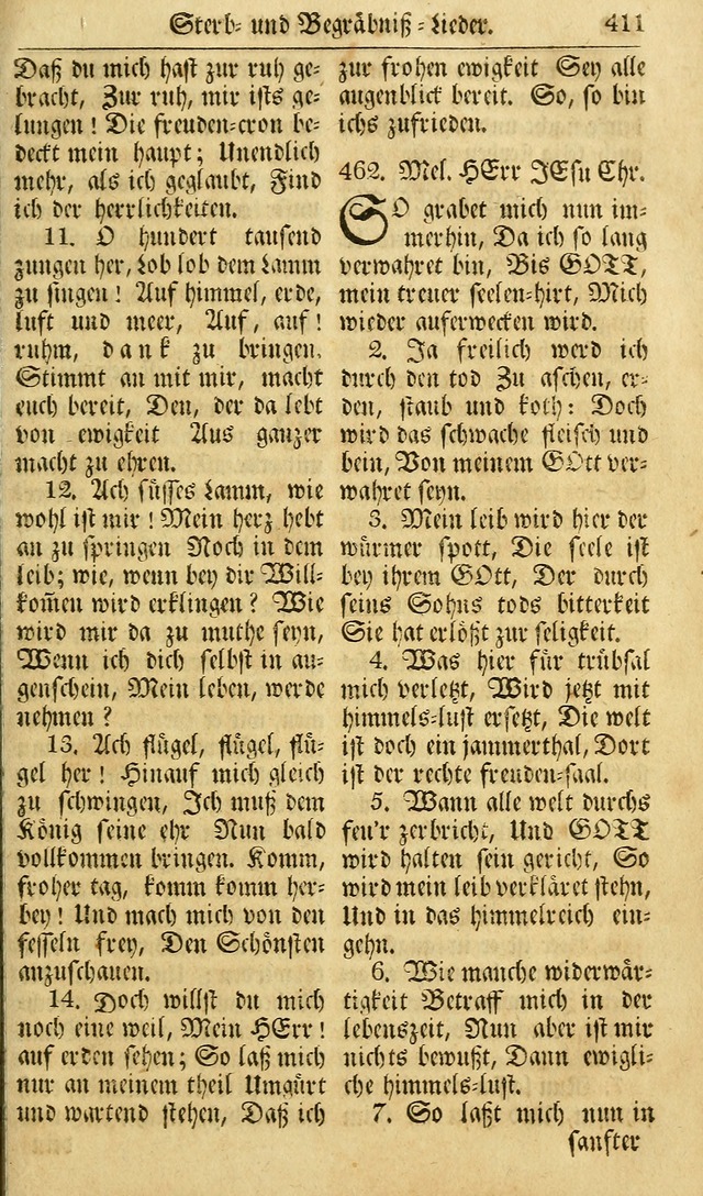 Das Geistliche Saitenspiel: oder, Eine Sammlung auserlesener, erbaulicher, geistreicher Lieder zum Gebrauch aller Gottliebenden Seelen, insonderheit für dei Gemeinen der Evangelischen... (1st Aufl.) page 411