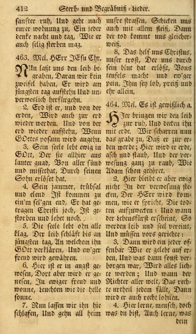 Das Geistliche Saitenspiel: oder, Eine Sammlung auserlesener, erbaulicher, geistreicher Lieder zum Gebrauch aller Gottliebenden Seelen, insonderheit für dei Gemeinen der Evangelischen... (1st Aufl.) page 412