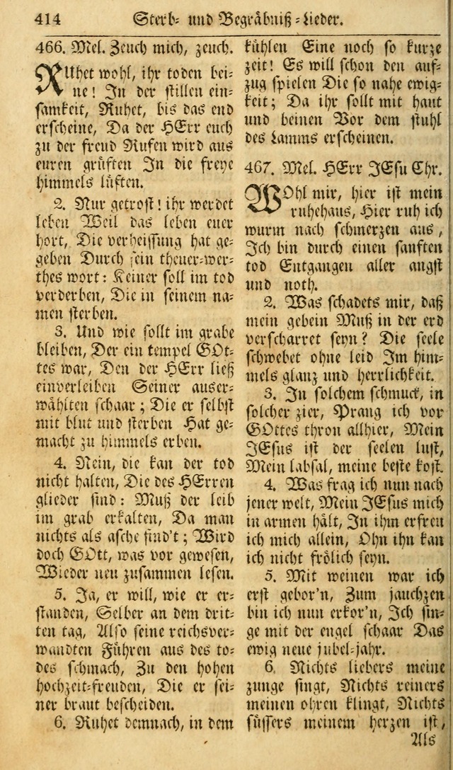 Das Geistliche Saitenspiel: oder, Eine Sammlung auserlesener, erbaulicher, geistreicher Lieder zum Gebrauch aller Gottliebenden Seelen, insonderheit für dei Gemeinen der Evangelischen... (1st Aufl.) page 414