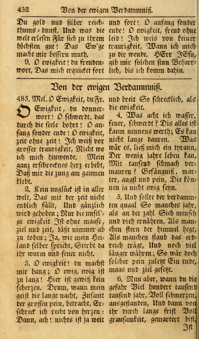 Das Geistliche Saitenspiel: oder, Eine Sammlung auserlesener, erbaulicher, geistreicher Lieder zum Gebrauch aller Gottliebenden Seelen, insonderheit für dei Gemeinen der Evangelischen... (1st Aufl.) page 432