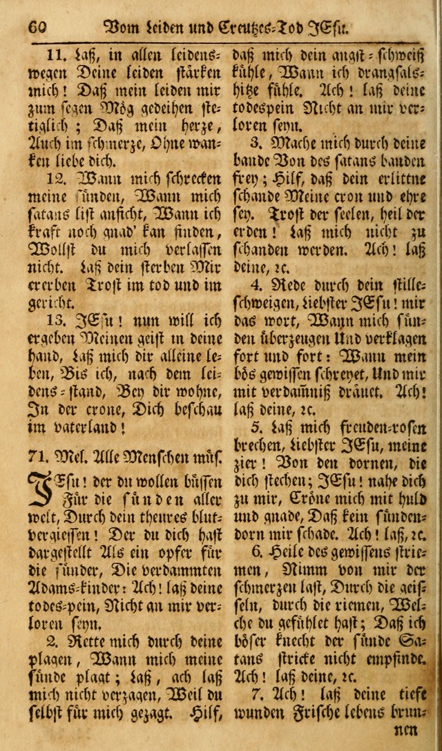 Das Geistliche Saitenspiel: oder, Eine Sammlung auserlesener, erbaulicher, geistreicher Lieder zum Gebrauch aller Gottliebenden Seelen, insonderheit für dei Gemeinen der Evangelischen... (1st Aufl.) page 60