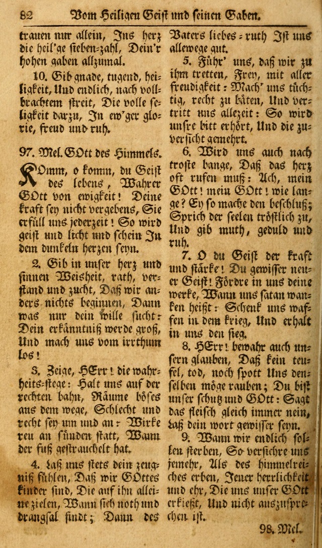 Das Geistliche Saitenspiel: oder, Eine Sammlung auserlesener, erbaulicher, geistreicher Lieder zum Gebrauch aller Gottliebenden Seelen, insonderheit für dei Gemeinen der Evangelischen... (1st Aufl.) page 82