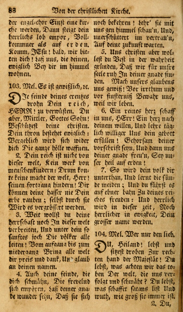 Das Geistliche Saitenspiel: oder, Eine Sammlung auserlesener, erbaulicher, geistreicher Lieder zum Gebrauch aller Gottliebenden Seelen, insonderheit für dei Gemeinen der Evangelischen... (1st Aufl.) page 88