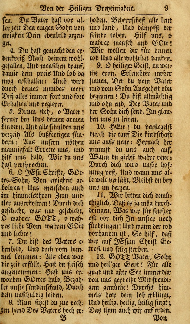 Das Geistliche Saitenspiel: oder, Eine Sammlung auserlesener, erbaulicher, geistreicher Lieder zum Gebrauch aller Gottliebenden Seelen, insonderheit für dei Gemeinen der Evangelischen... (1st Aufl.) page 9