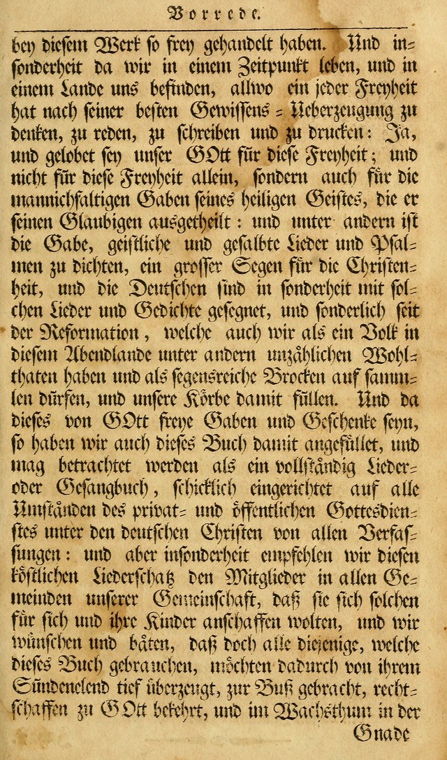 Das Geistliche Saitenspiel: oder, Eine Sammlung auserlesener, erbaulicher, geistreicher Lieder zum Gebrauch aller Gottliebenden Seelen, insonderheit für dei Gemeinen der Evangelischen... (1st Aufl.) page xi