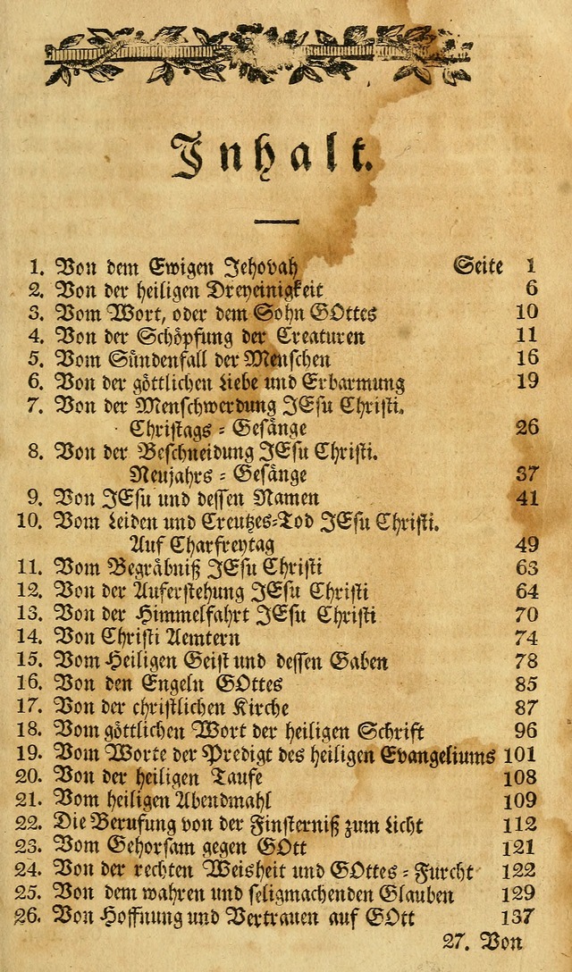 Das Geistliche Saitenspiel: oder, Eine Sammlung auserlesener, erbaulicher, geistreicher Lieder zum Gebrauch aller Gottliebenden Seelen, insonderheit für dei Gemeinen der Evangelischen... (1st Aufl.) page xiii