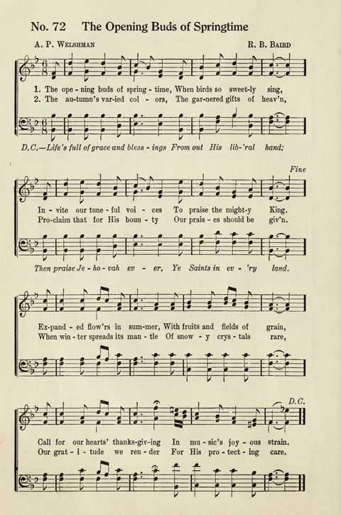 Deseret Sunday School Songs page 72