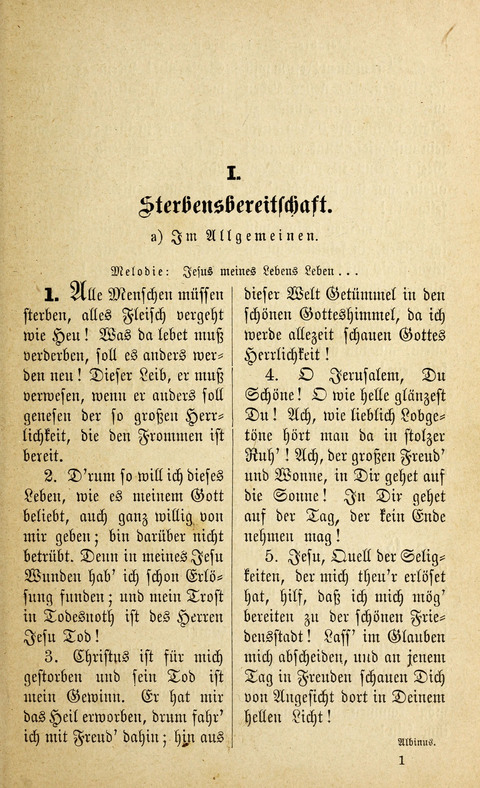 Des "Heils Vollendung": eine Sammlung von Sterbe-, Begräbniß- und Trostliedern für evangelische Christen page 1