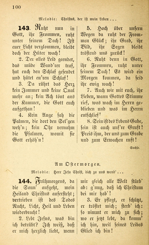 Des "Heils Vollendung": eine Sammlung von Sterbe-, Begräbniß- und Trostliedern für evangelische Christen page 100