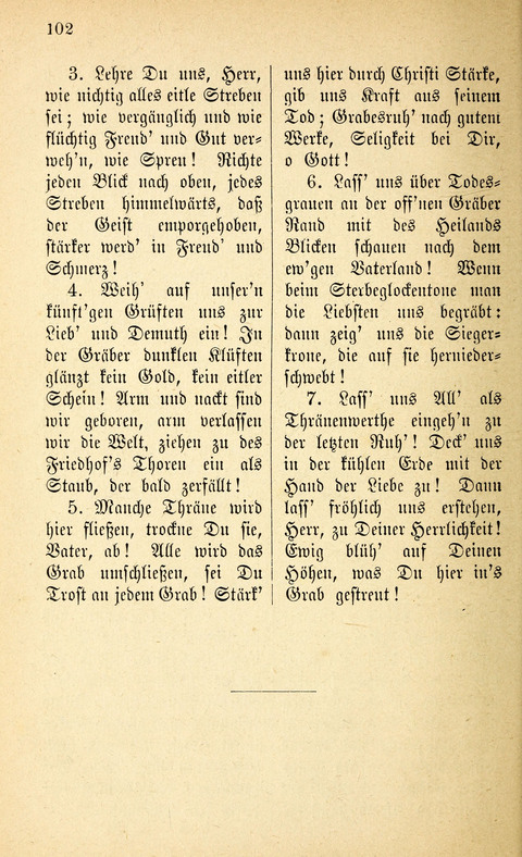 Des "Heils Vollendung": eine Sammlung von Sterbe-, Begräbniß- und Trostliedern für evangelische Christen page 102