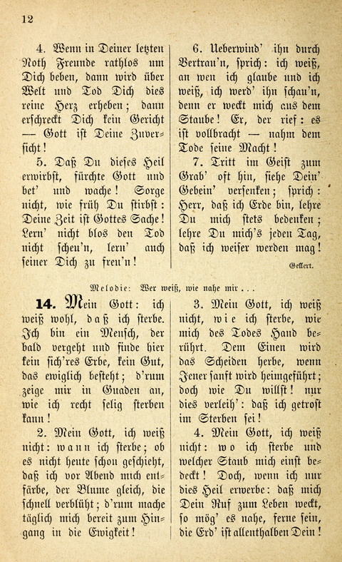 Des "Heils Vollendung": eine Sammlung von Sterbe-, Begräbniß- und Trostliedern für evangelische Christen page 12