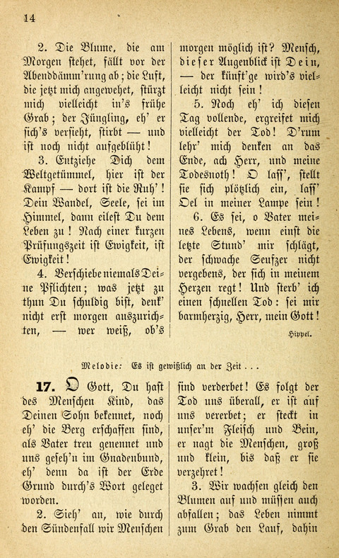 Des "Heils Vollendung": eine Sammlung von Sterbe-, Begräbniß- und Trostliedern für evangelische Christen page 14