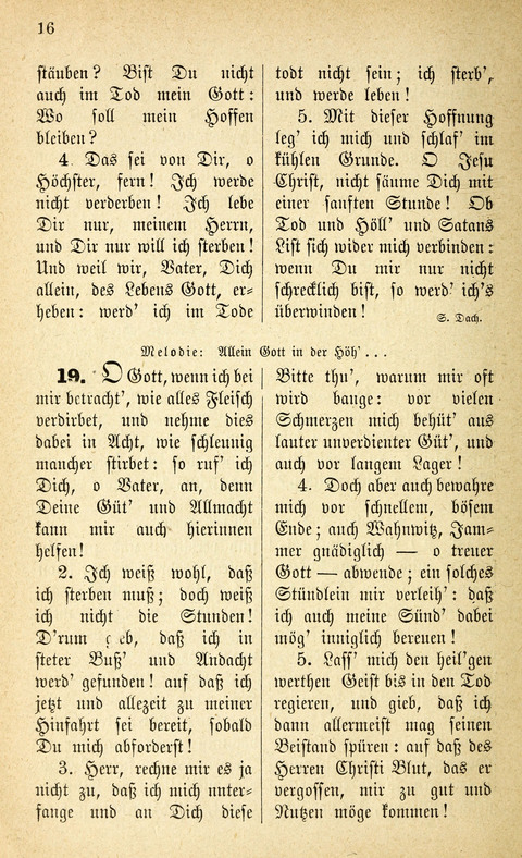 Des "Heils Vollendung": eine Sammlung von Sterbe-, Begräbniß- und Trostliedern für evangelische Christen page 16