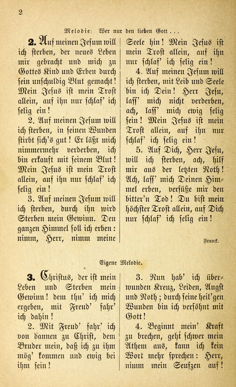 Des "Heils Vollendung": eine Sammlung von Sterbe-, Begräbniß- und Trostliedern für evangelische Christen page 2