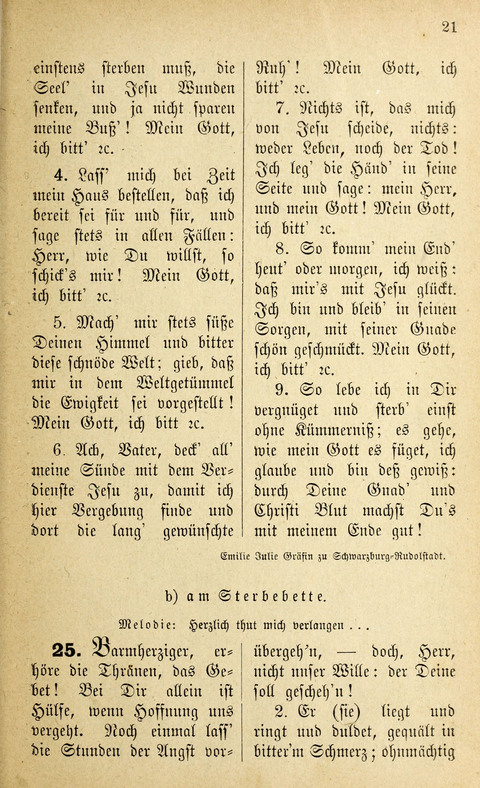 Des "Heils Vollendung": eine Sammlung von Sterbe-, Begräbniß- und Trostliedern für evangelische Christen page 21