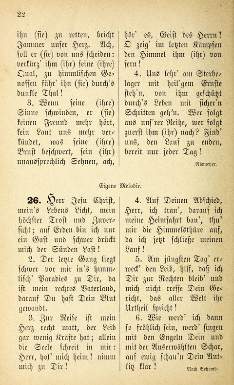 Des "Heils Vollendung": eine Sammlung von Sterbe-, Begräbniß- und Trostliedern für evangelische Christen page 22