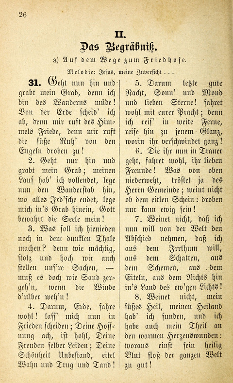 Des "Heils Vollendung": eine Sammlung von Sterbe-, Begräbniß- und Trostliedern für evangelische Christen page 26