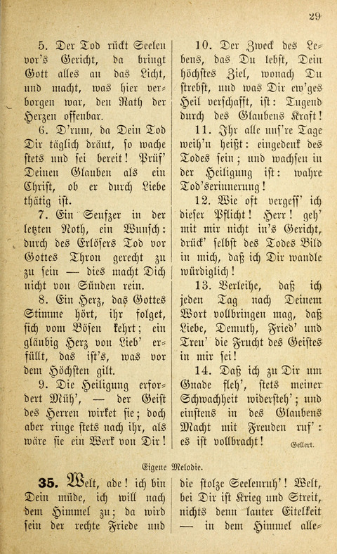 Des "Heils Vollendung": eine Sammlung von Sterbe-, Begräbniß- und Trostliedern für evangelische Christen page 29