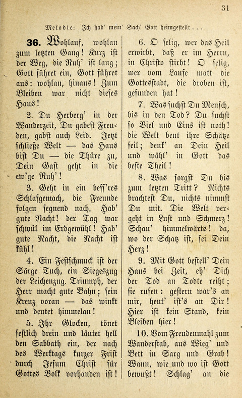 Des "Heils Vollendung": eine Sammlung von Sterbe-, Begräbniß- und Trostliedern für evangelische Christen page 31