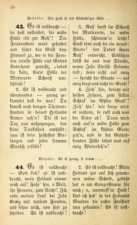 Des "Heils Vollendung": eine Sammlung von Sterbe-, Begräbniß- und Trostliedern für evangelische Christen page 36