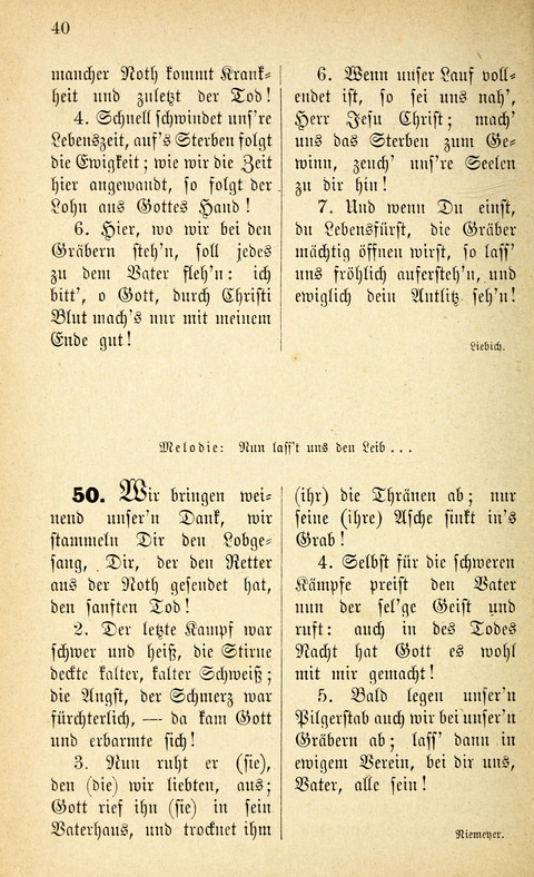 Des "Heils Vollendung": eine Sammlung von Sterbe-, Begräbniß- und Trostliedern für evangelische Christen page 40