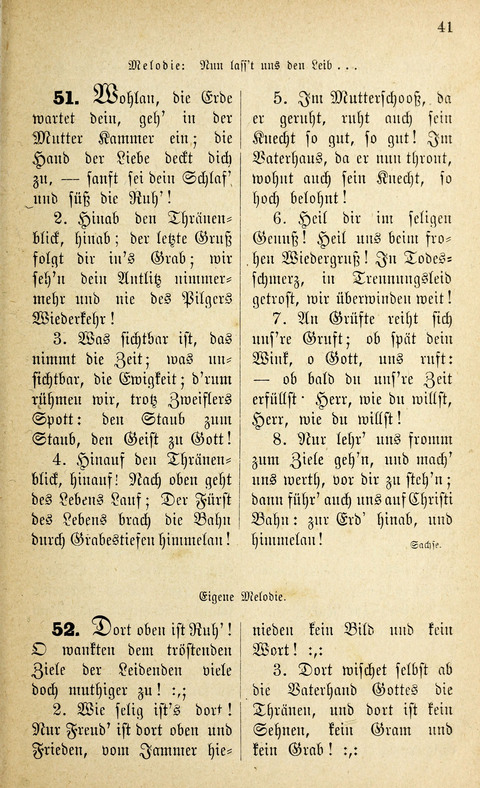 Des "Heils Vollendung": eine Sammlung von Sterbe-, Begräbniß- und Trostliedern für evangelische Christen page 41