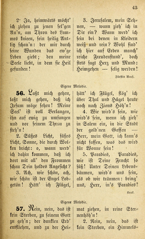 Des "Heils Vollendung": eine Sammlung von Sterbe-, Begräbniß- und Trostliedern für evangelische Christen page 43