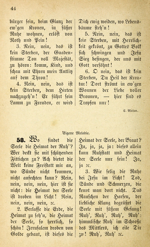 Des "Heils Vollendung": eine Sammlung von Sterbe-, Begräbniß- und Trostliedern für evangelische Christen page 44