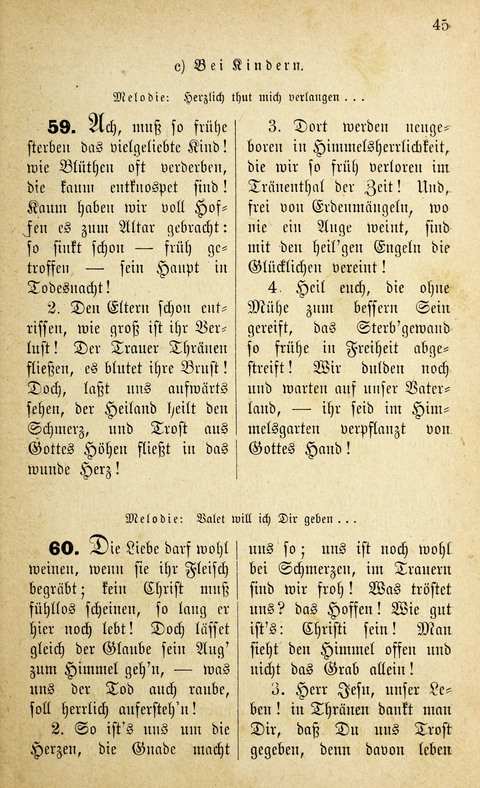 Des "Heils Vollendung": eine Sammlung von Sterbe-, Begräbniß- und Trostliedern für evangelische Christen page 45