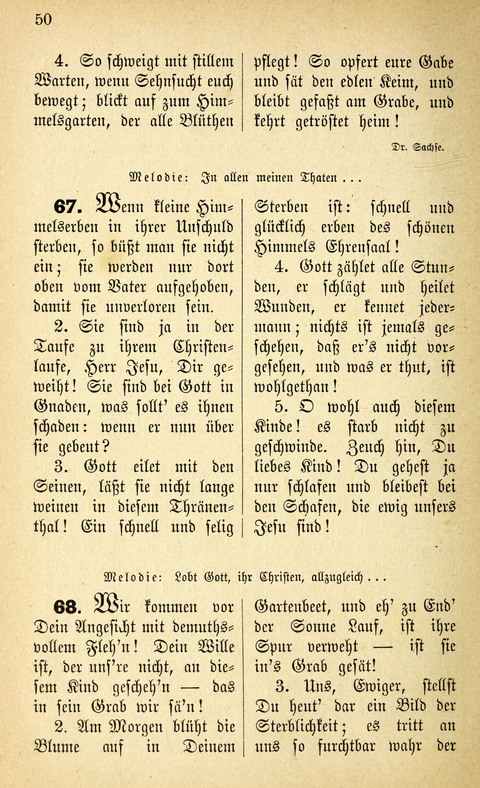 Des "Heils Vollendung": eine Sammlung von Sterbe-, Begräbniß- und Trostliedern für evangelische Christen page 50