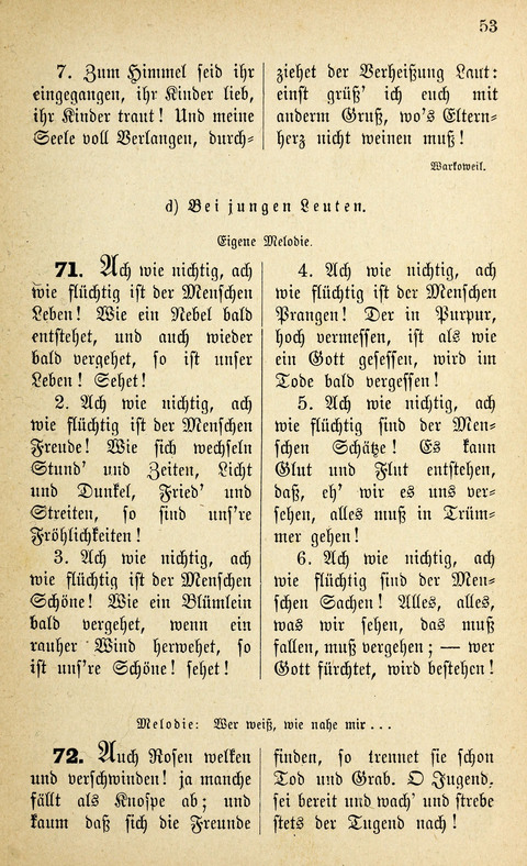 Des "Heils Vollendung": eine Sammlung von Sterbe-, Begräbniß- und Trostliedern für evangelische Christen page 53