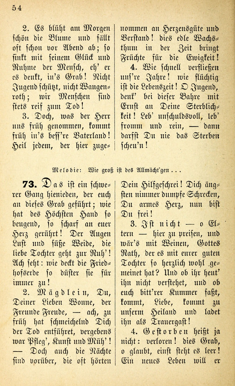 Des "Heils Vollendung": eine Sammlung von Sterbe-, Begräbniß- und Trostliedern für evangelische Christen page 54